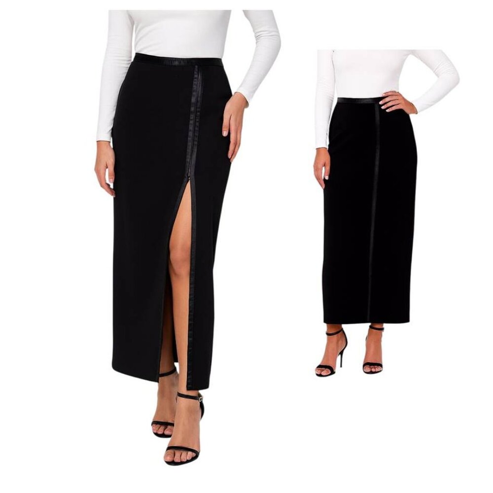 Mark Edwards Studio Zipper-slit Maxi Pencil Skirt